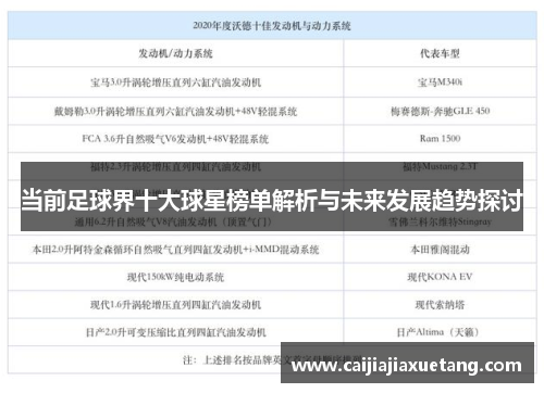 当前足球界十大球星榜单解析与未来发展趋势探讨